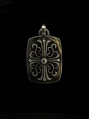Chrome Hearts Big Floral Cross Heavy Dogtag Pendant